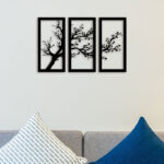 3 Piece Dried Tree Metal Wall Art3