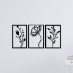 3 Piece Flower Set Metal Wall Art1