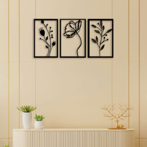 3 Piece Flower Set Metal Wall Art2