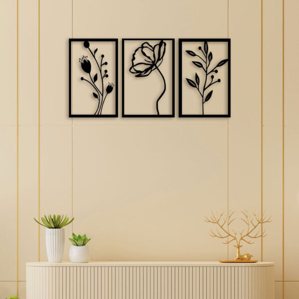 3 Piece Flower Set Metal Wall Art2