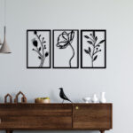 3 Piece Flower Set Metal Wall Art3