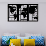 3 Piece Map Metal Wall Art2