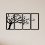 Alone Bird In Forest Metal Wall Art1