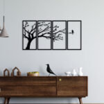 Alone Bird In Forest Metal Wall Art4