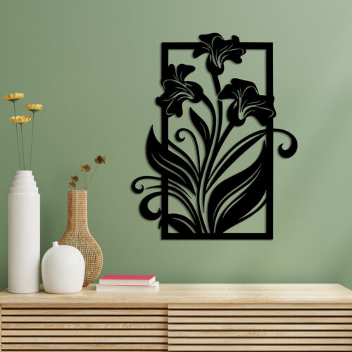 Amaryllis Flower Metal Wall Art3