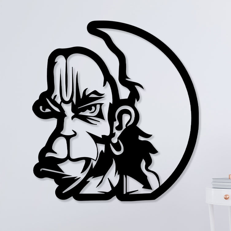 Large Size Angry hanuman face hd images Canvas Painting 09M