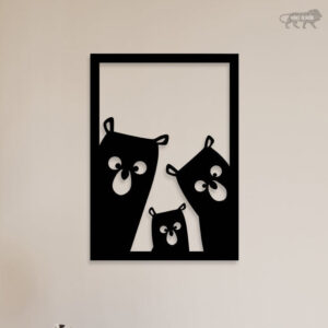 Bear Family Metal Wall Art1