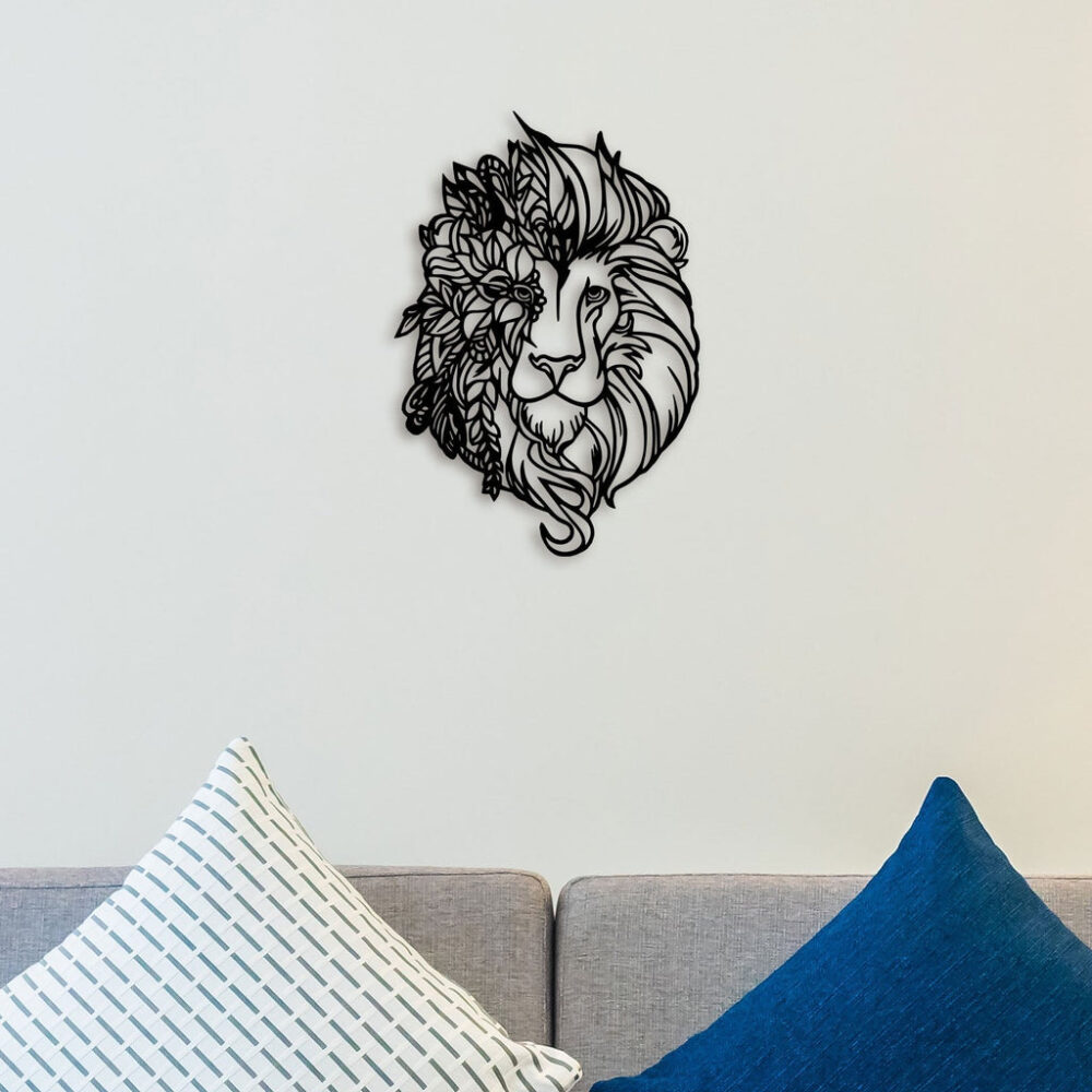Beautiful Lion Face Metal Wall Art2