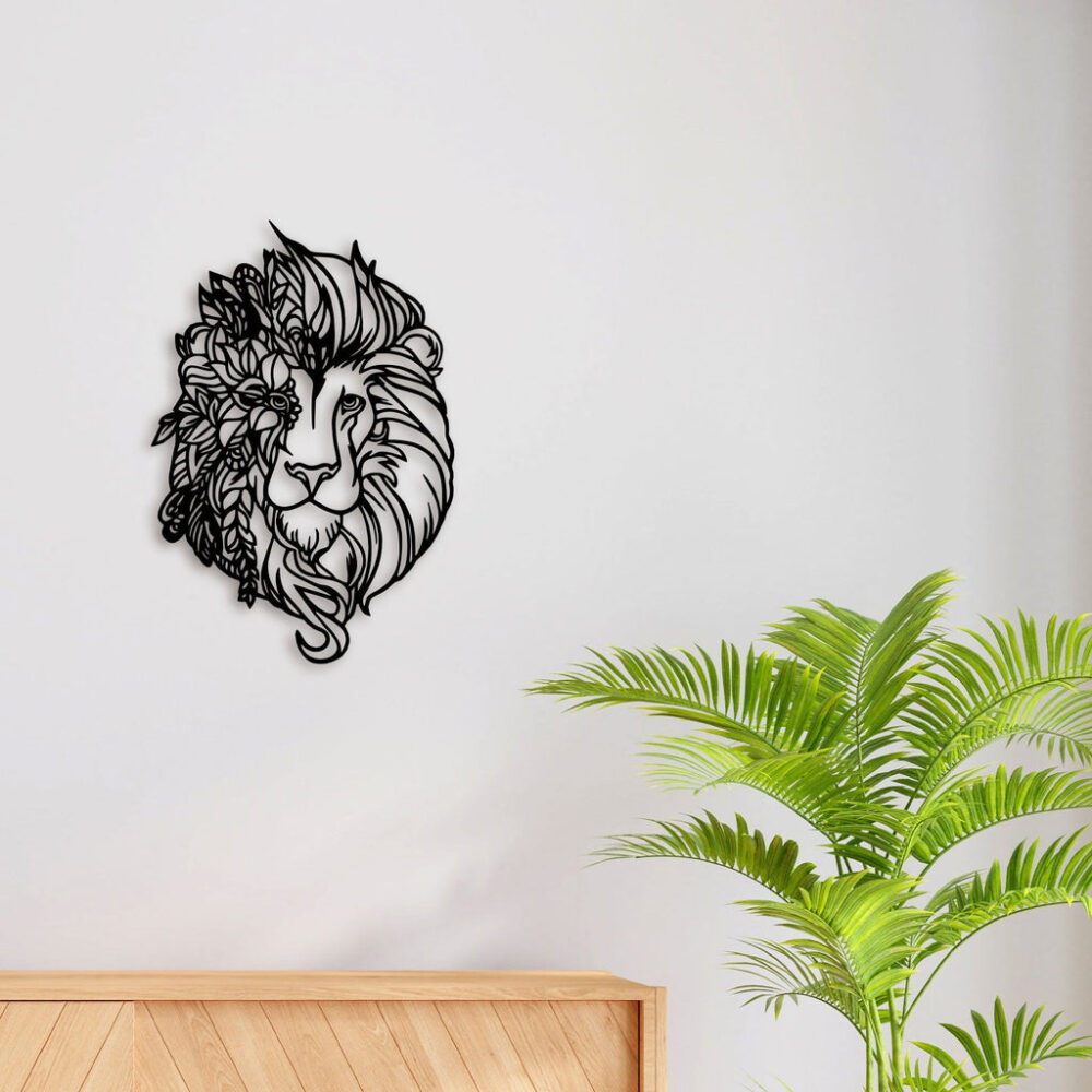 Beautiful Lion Face Metal Wall Art3