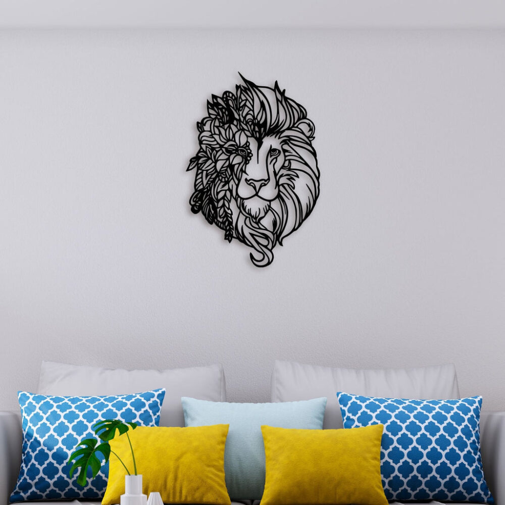 Beautiful Lion Face Metal Wall Art4