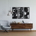 Big Leaves 3 Piece Set Metal Wall Art1