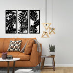 Big Leaves 3 Piece Set Metal Wall Art2