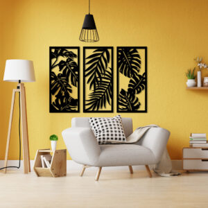 Big Leaves 3 Piece Set Metal Wall Art3