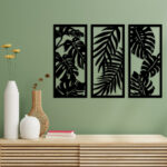 Big Leaves 3 Piece Set Metal Wall Art4