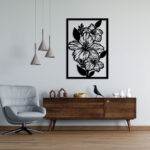 Black Dragon Flower Metal Wall Art