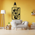 Black Dragon Flower Metal Wall Art2