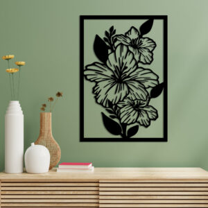 Black Dragon Flower Metal Wall Art3