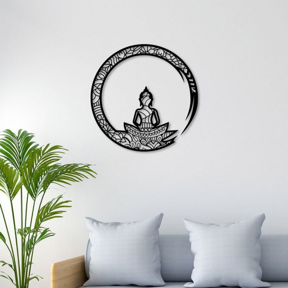 Buddha Worship Style Metal Wall Art2