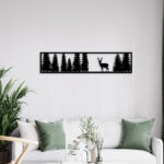 Deer in Forest Metal Wall Art2