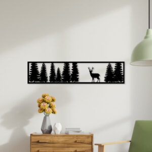 Deer in Forest Metal Wall Art3