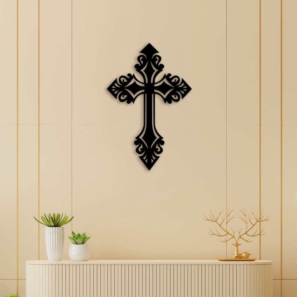 Designer Christian Cross Metal Wall Art2
