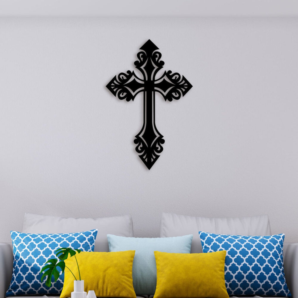 Designer Christian Cross Metal Wall Art3