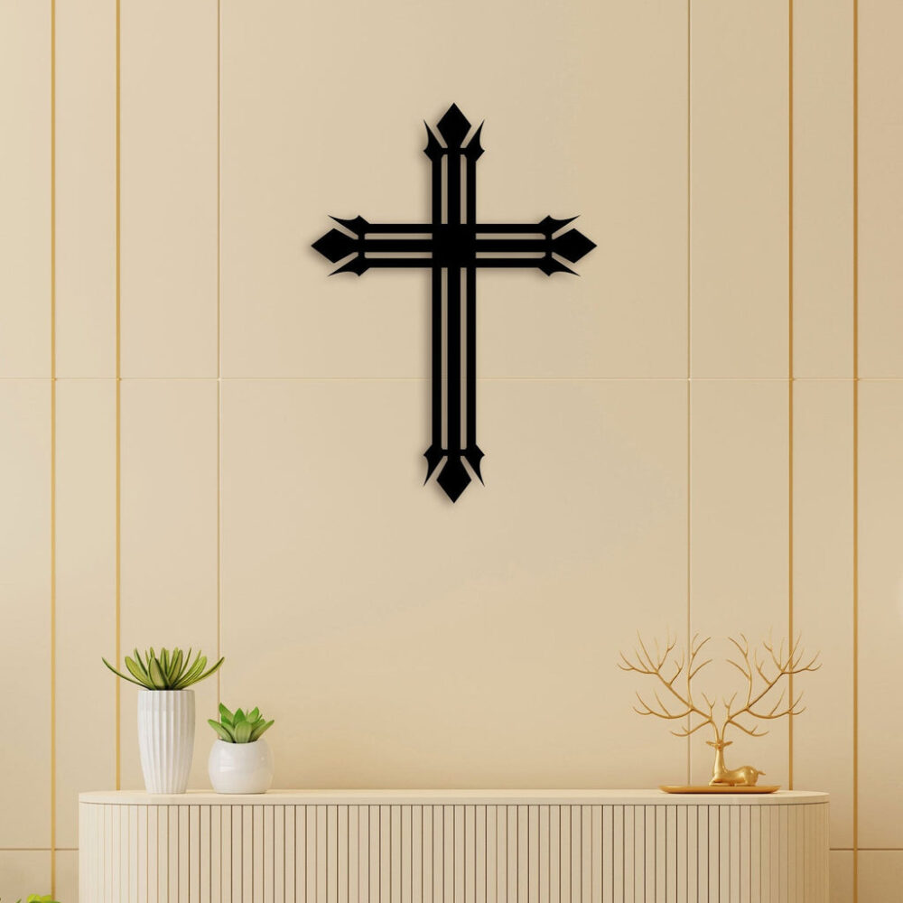 Elegant Christian Cross Metal Wall Art