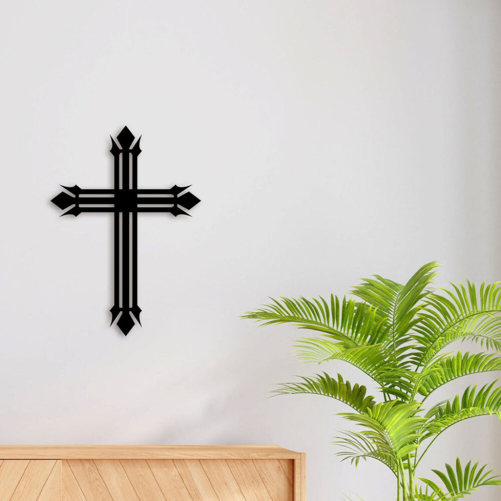 Elegant Christian Cross Metal Wall Art3