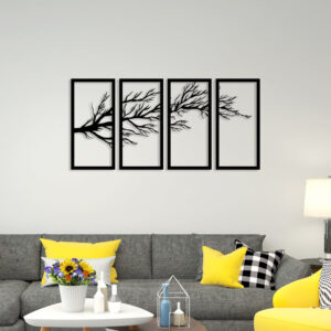 Elegant Tree Metal Wall Art 4 Piece