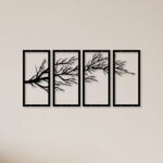 Elegant Tree Metal Wall Art 4 Piece2