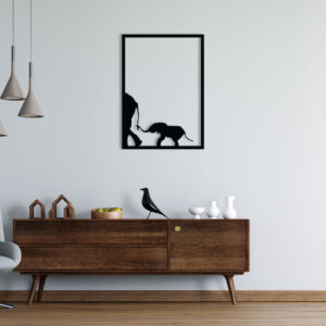 Elephant Family Metal Wall Art1