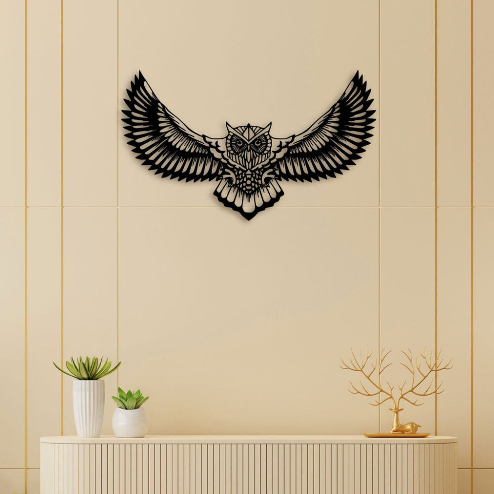 Flying Owl Metal Wall Art