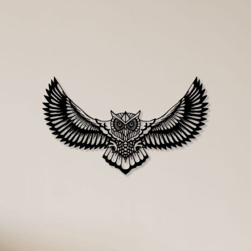 Flying Owl Metal Wall Art1
