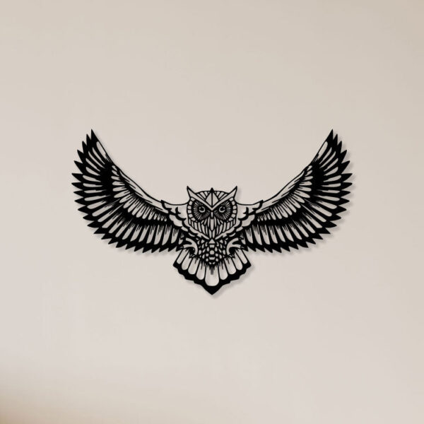 Flying Owl Metal Wall Art1