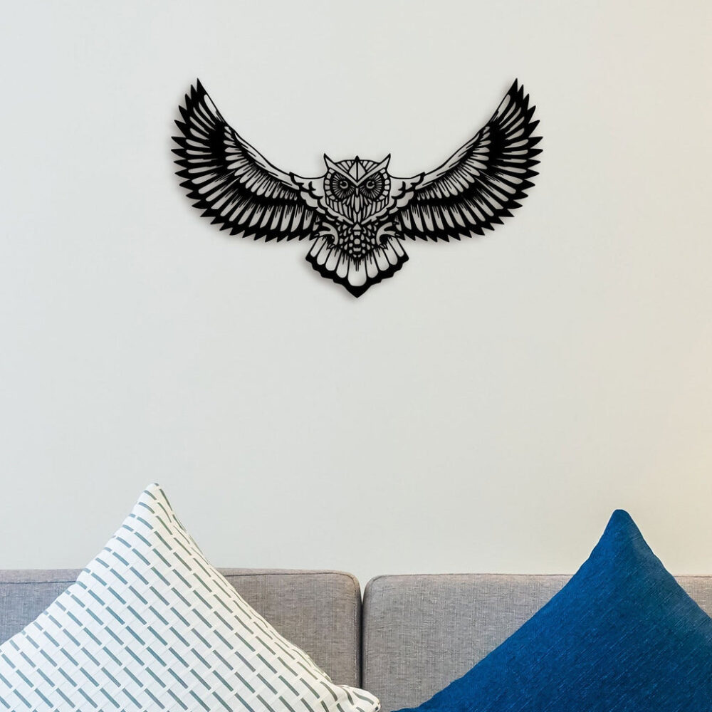 Flying Owl Metal Wall Art2