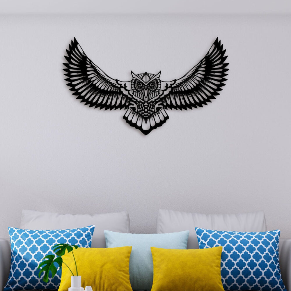 Flying Owl Metal Wall Art4