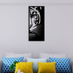 Half Tiger Face Metal Wall Art