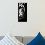 Half Tiger Face Metal Wall Art2