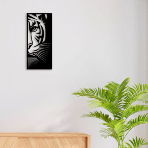 Half Tiger Face Metal Wall Art4