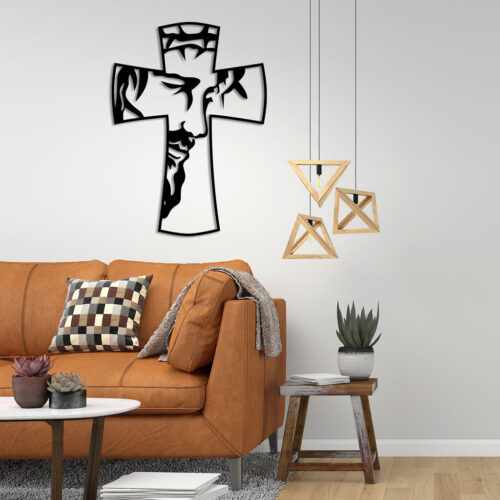 Jesus on Cross Symbol Metal Wall Art1