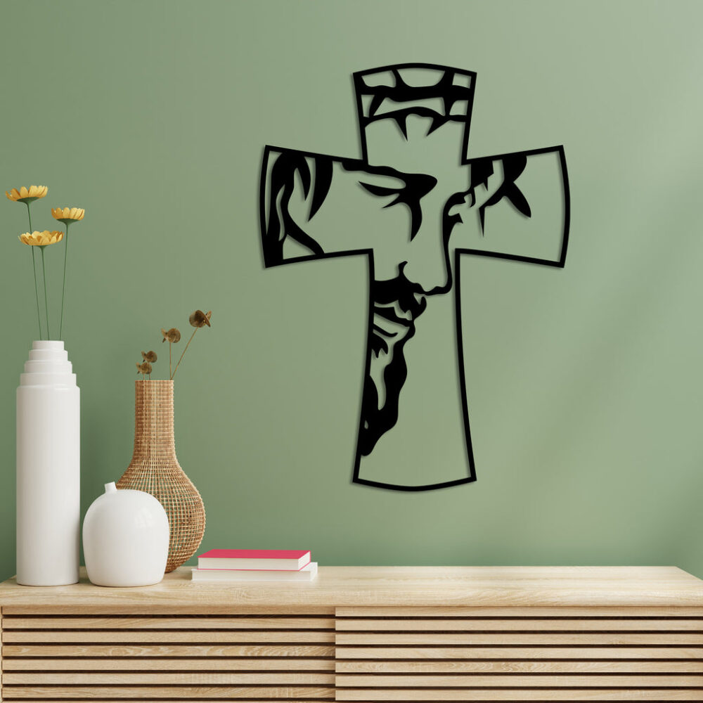 Jesus on Cross Symbol Metal Wall Art3