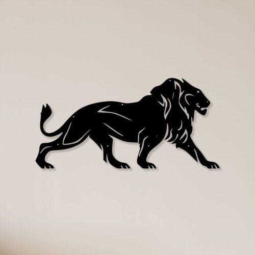 Lion Walking Metal Wall Art2