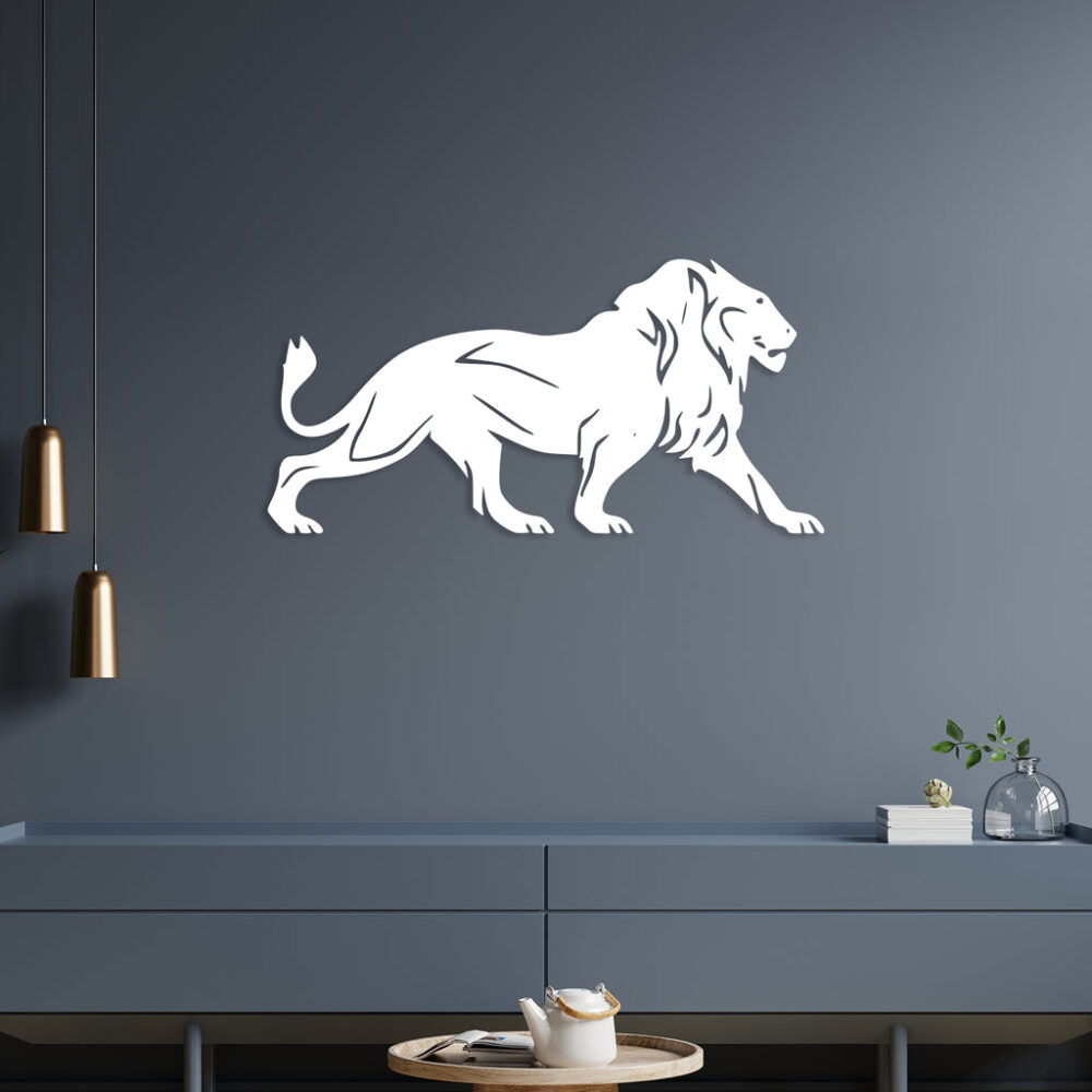 Lion Walking Metal Wall Art6
