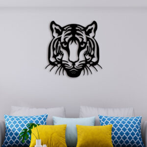 Lovely Tiger Face Metal Wall Art