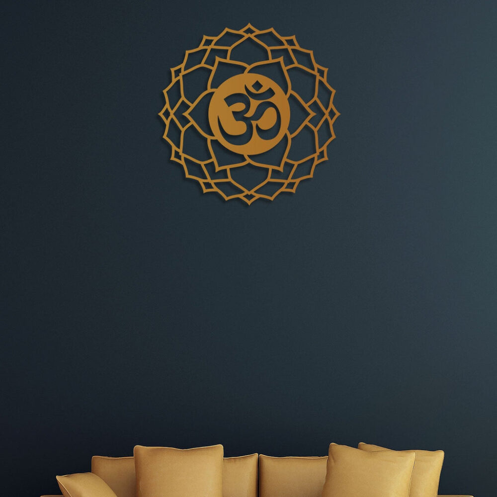 Om With Flower Metal Wall Art5