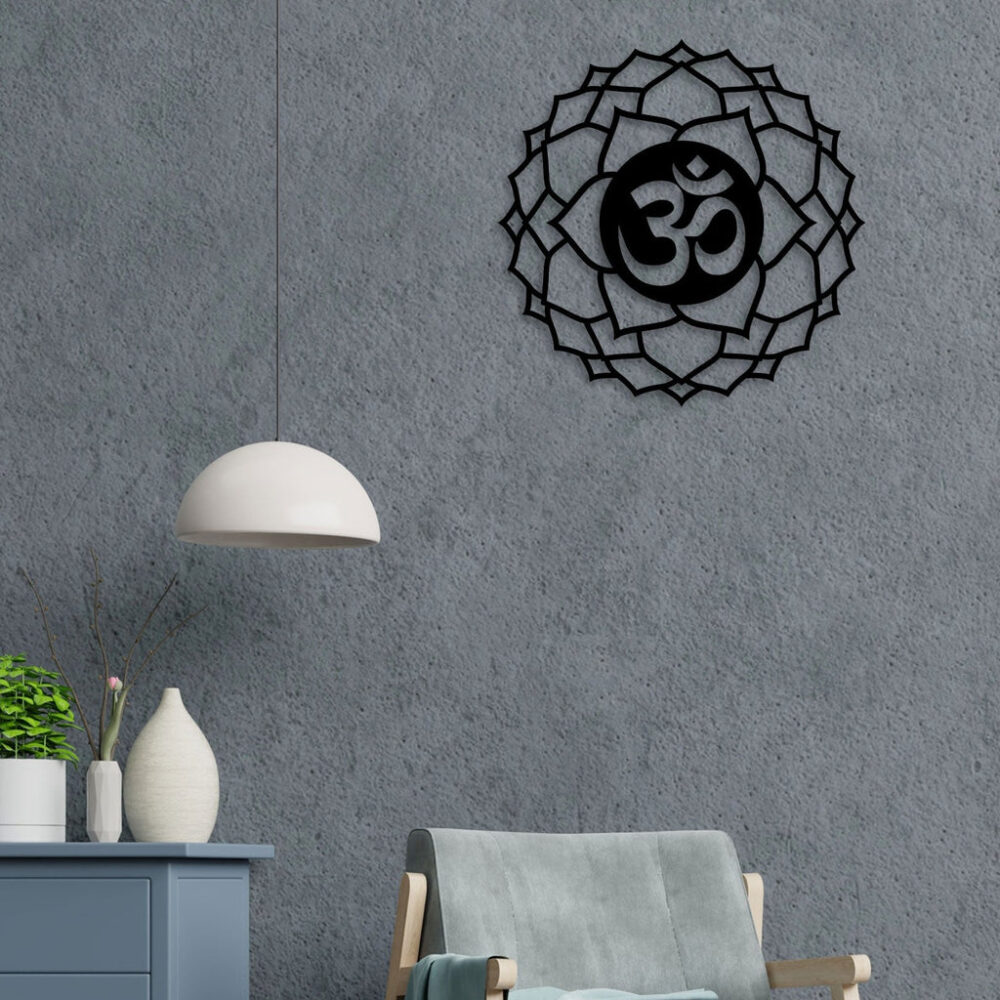 Om With Flower Metal Wall Art6
