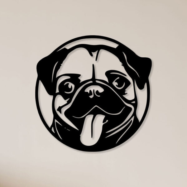 Pug Face Metal Wall Art1