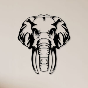 Angry Elephant Metal Wall Art1