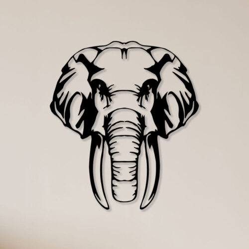 Angry Elephant Metal Wall Art1