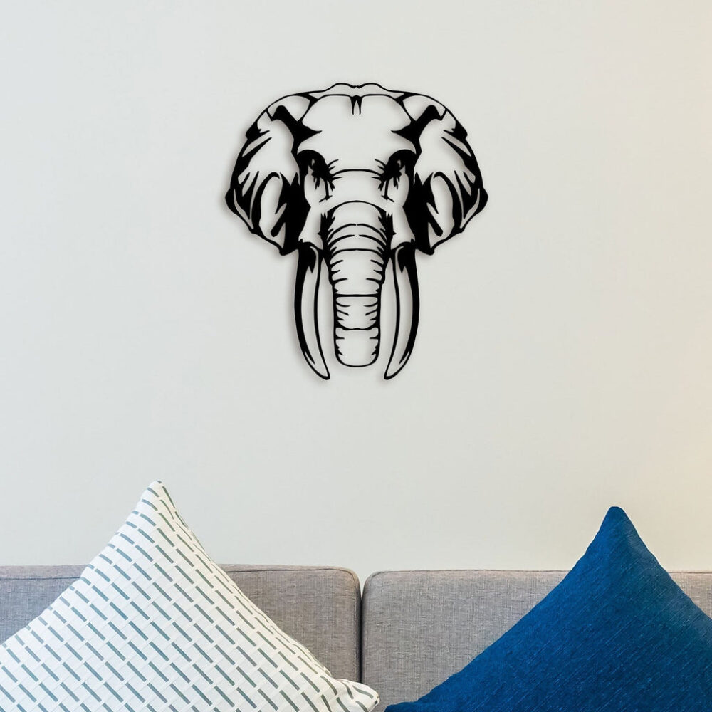 Angry Elephant Metal Wall Art2
